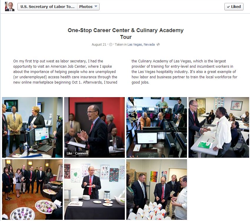 Secretary of Labor, Tom Perez visits the Culinary Academy!